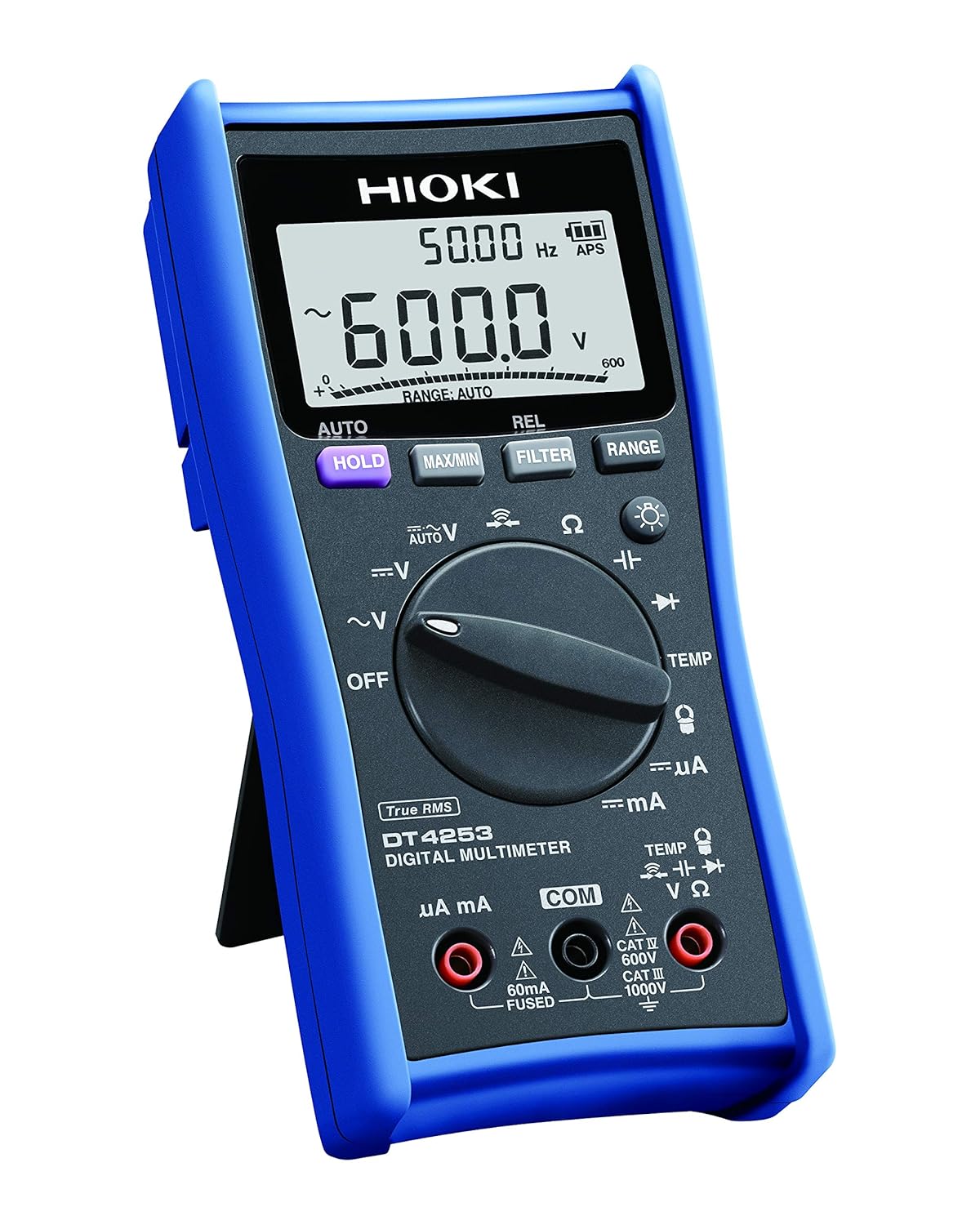 Hioki DT4253 Standard Digital Multimeter with Temperature and Clamp Current Testing for HVAC Applications