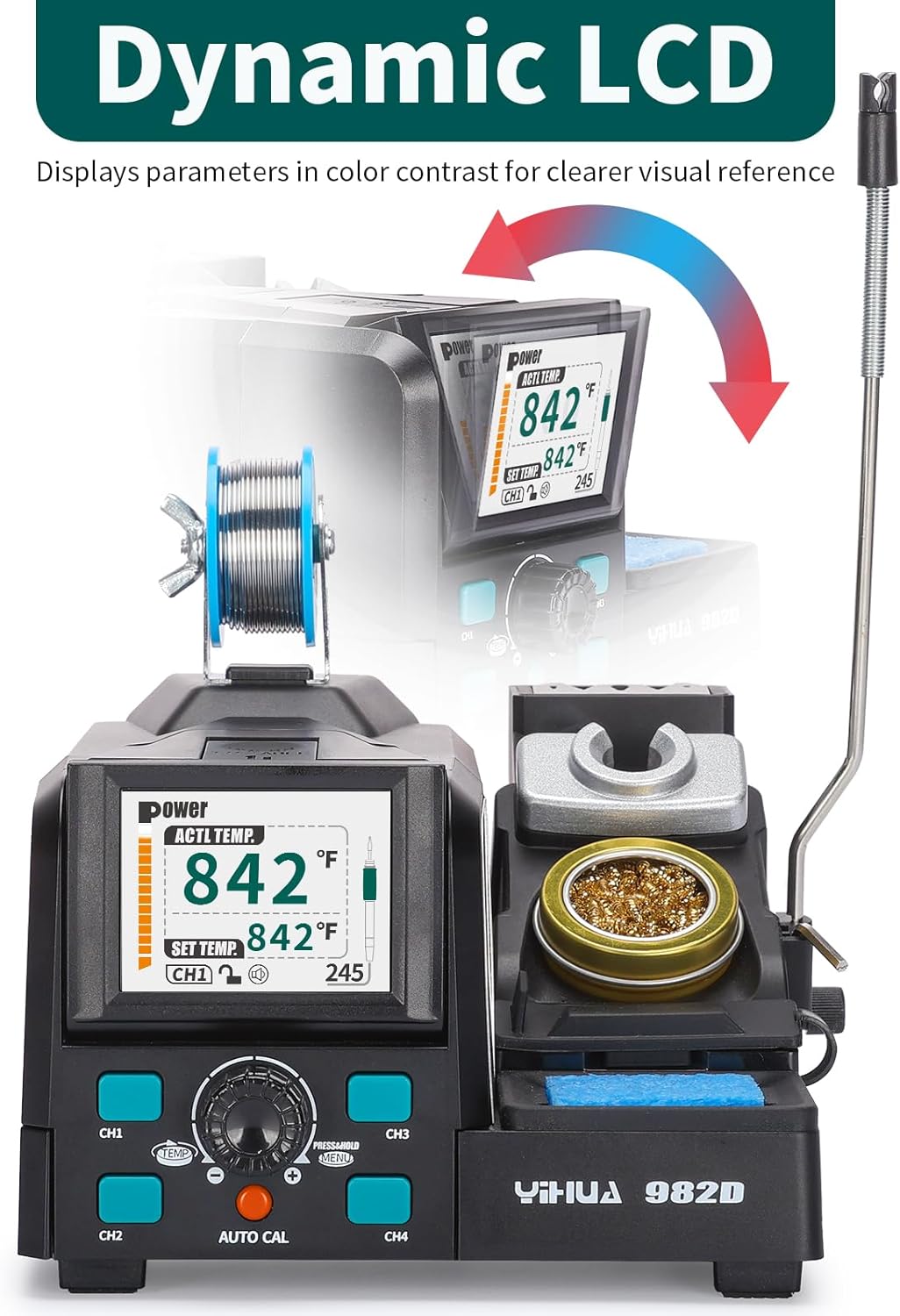 YIHUA 982D Precision Soldering Station with 3 C210 & 3 C245 Soldering Tips