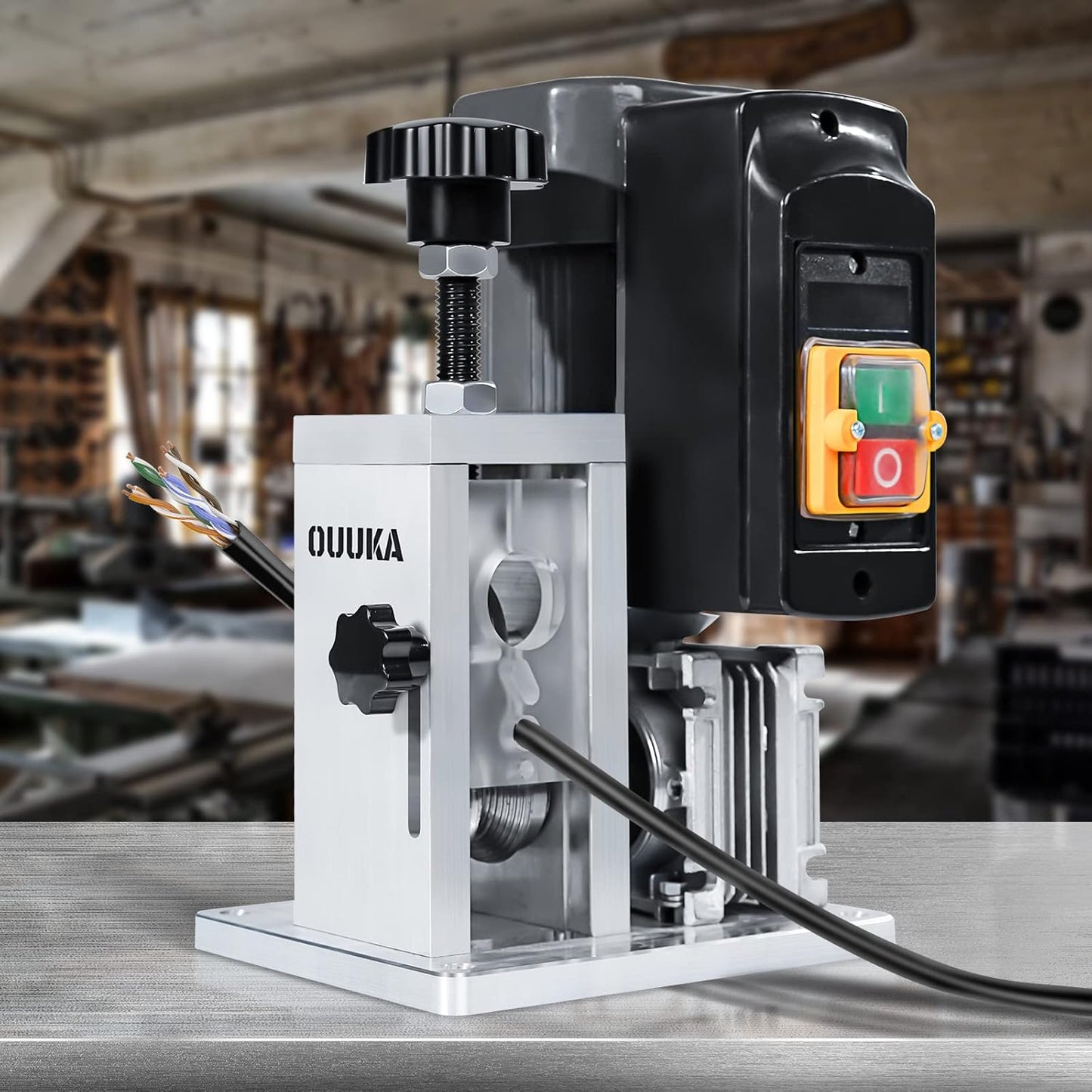 OUUKA Electric Automatic Wire Stripping Machine,Stripping Scrap Copper Wire From #16 Gauge to 500MCM,for Scrap Copper Recycling