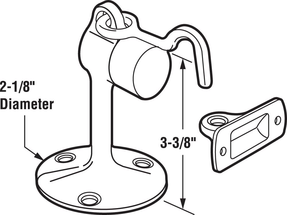 Prime-Line Products J 4602 Door Floor Stop Holder, 2-1/8-Inch, Brushed Chrome