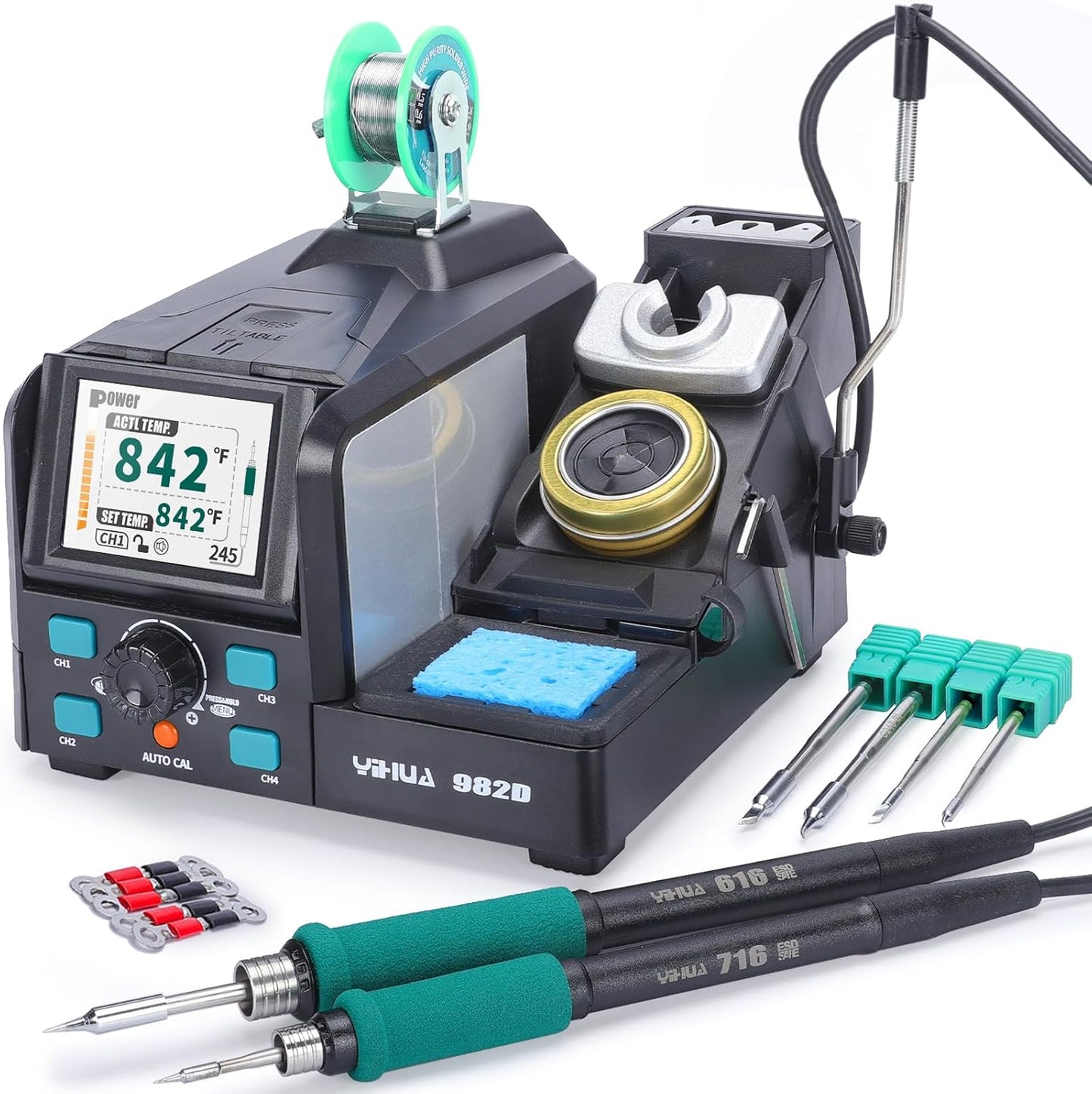 YIHUA 982D Precision Soldering Station with 3 C210 & 3 C245 Soldering Tips