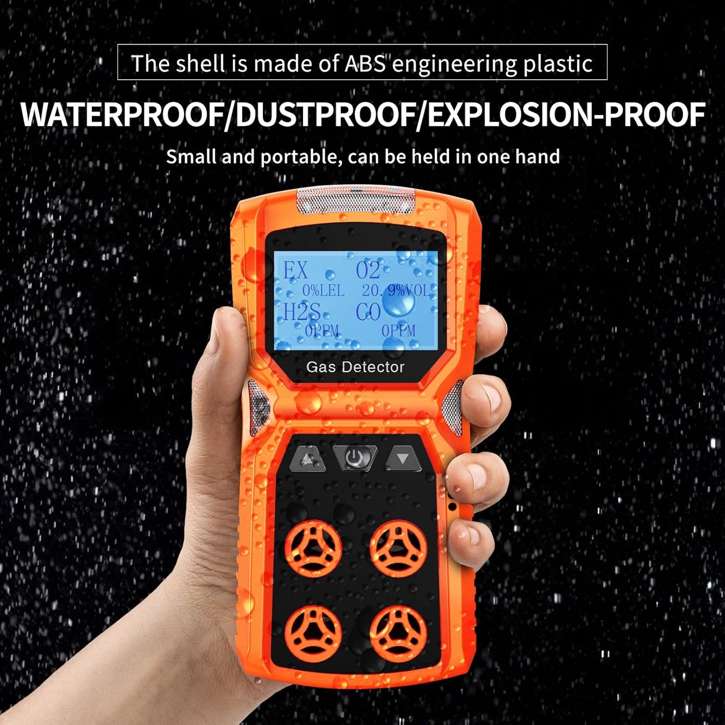 CHNADKS Gas Detector, CHNADKS 4 Gas Monitor H2S,O2,CO and LEL Multiple Indicator with Vibration, Audible, Visual 4 Gas Monitor