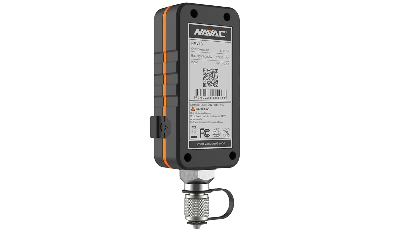 NAVAC NMV1S Premium Micron Vacuum Gauge - High-Pressure Protection