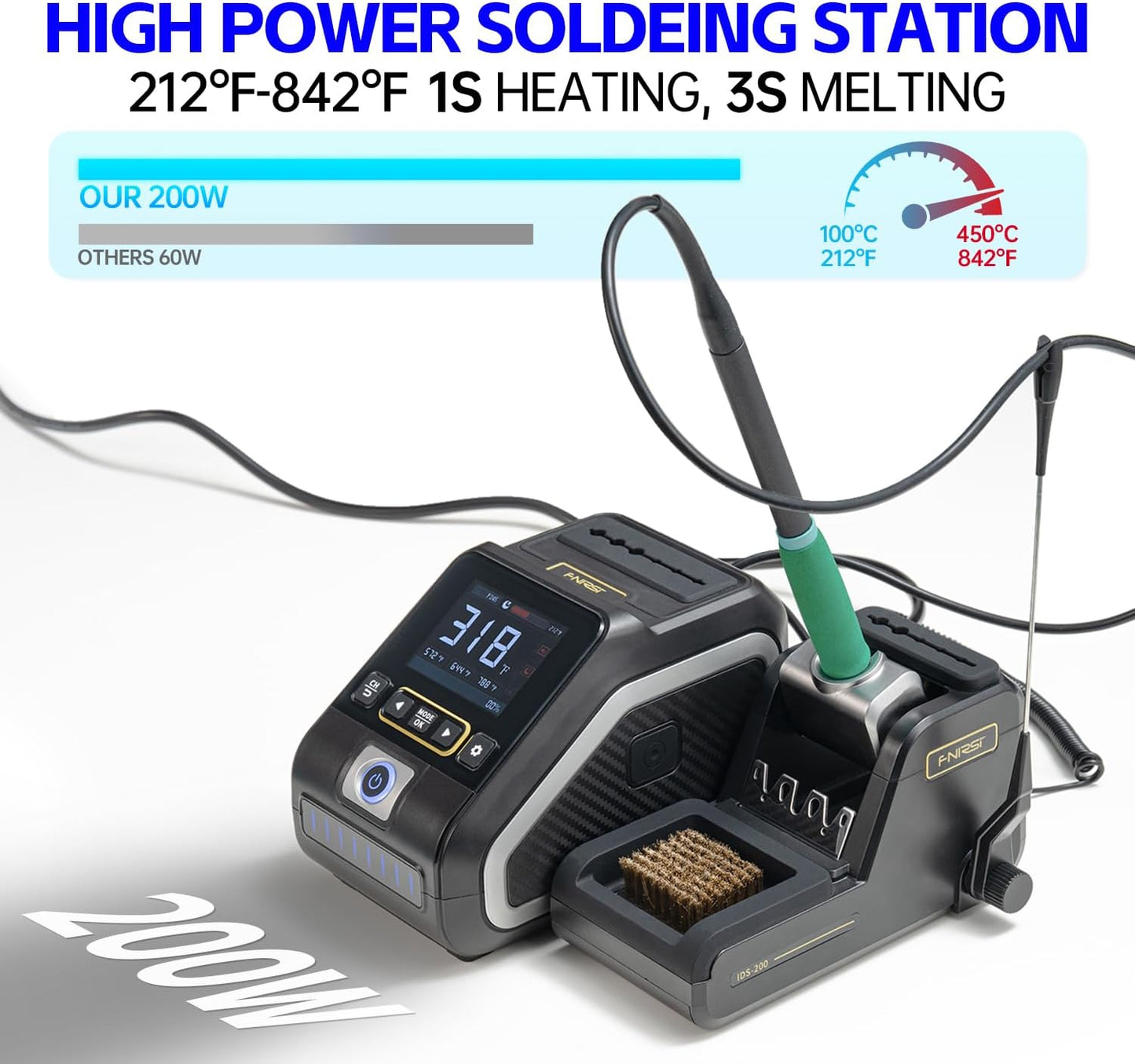 FNIRSI DWS-200 200W Precision Digital Soldering Station Kit