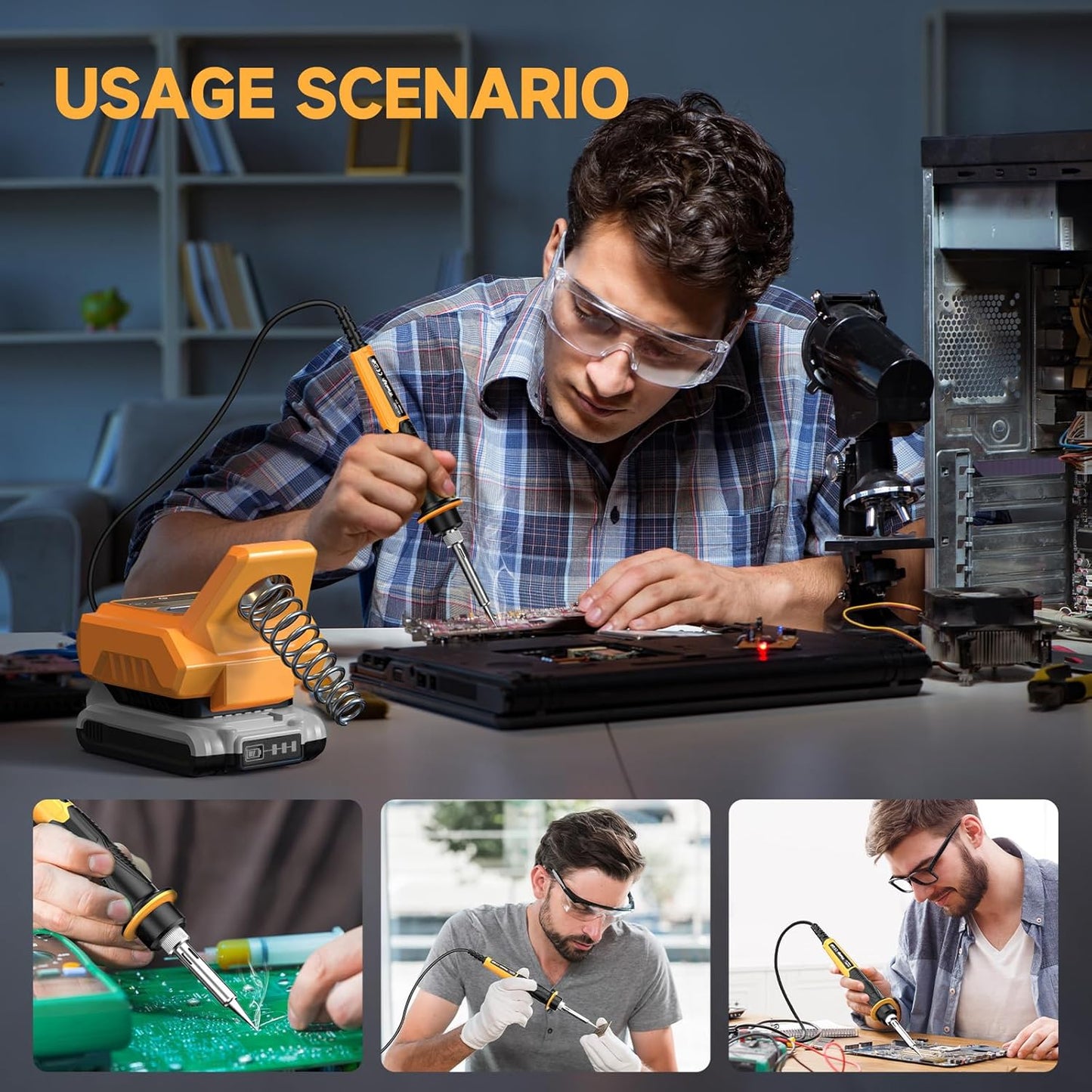 Wisehigh Cordless Soldering Station for Dewalt 20V Max Battery Electric Digital LCD Display Soldering Iron Station Fast Heating Up Soldering Station for DIY, Appliance Repair