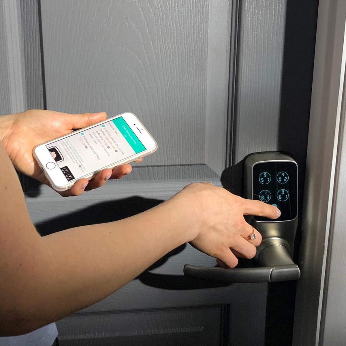 Lockly Bluetooth Keyless Entry Smart Door Lock (PGD 728F) Patented Keypad/Alarm System | Advanced 3D Fingerprint Reader | iOS and Android (Matte Black)