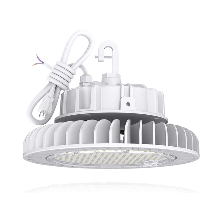 Led High Bay Light 150W 20,250LM (135lm/w) 4000K CRI>80 1-10V Dimmable 5' Cable with 110V Plug Hanging Hook Safe Rope UL Listed HYPERLITE Led High Bay Lighting for Factory Warehouse Gym